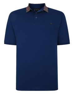 KAM Jersey-Polo mit Blumenkragen Blau